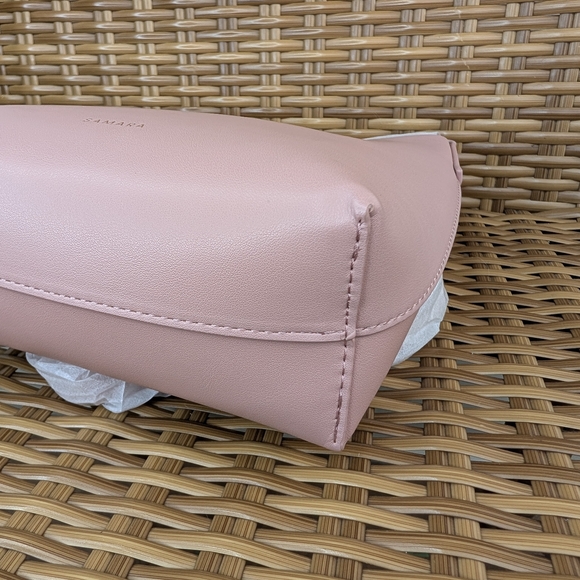 Samara Anthropologie Peony Pink Vegan Leather Medium Crossbody Shoulder Bag NWOT - Picture 11 of 16